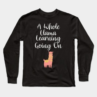 A Whole Llama Learning Going On First Day Of School Long Sleeve T-Shirt